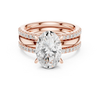 3.50 CT Oval Cut Diamond Trio - Engagement Ring