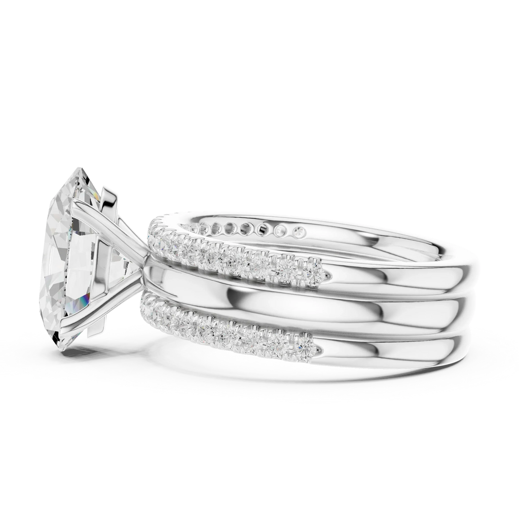 3.50 CT Oval Cut Diamond Trio - Engagement Ring