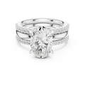 3.50 CT Oval Cut Diamond Trio - Engagement Ring