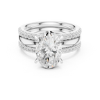 3.50 CT Oval Cut Diamond Trio - Engagement Ring
