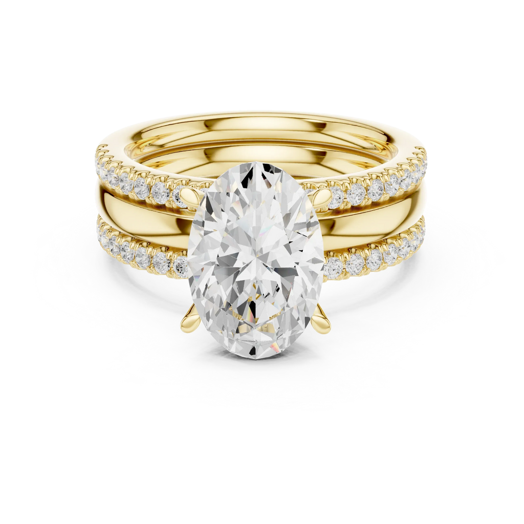 3.50 CT Oval Cut Diamond Trio - Engagement Ring