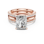 3.50 CT Radiant Cut Diamond Trio - Engagement Ring
