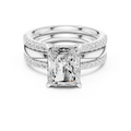 3.50 CT Radiant Cut Diamond Trio - Engagement Ring