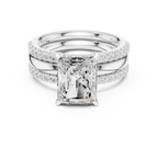 3.50 CT Radiant Cut Diamond Trio - Engagement Ring