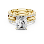 3.50 CT Radiant Cut Diamond Trio - Engagement Ring