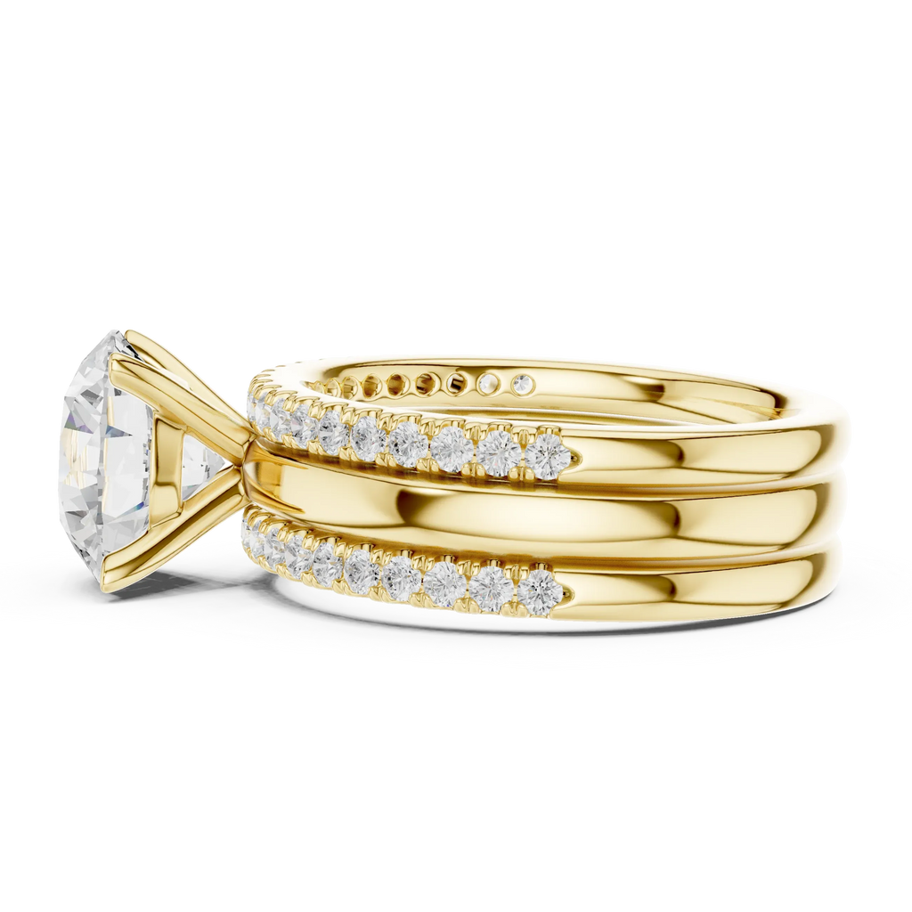 3.50 CT Round Cut Diamond Trio - Engagement Ring
