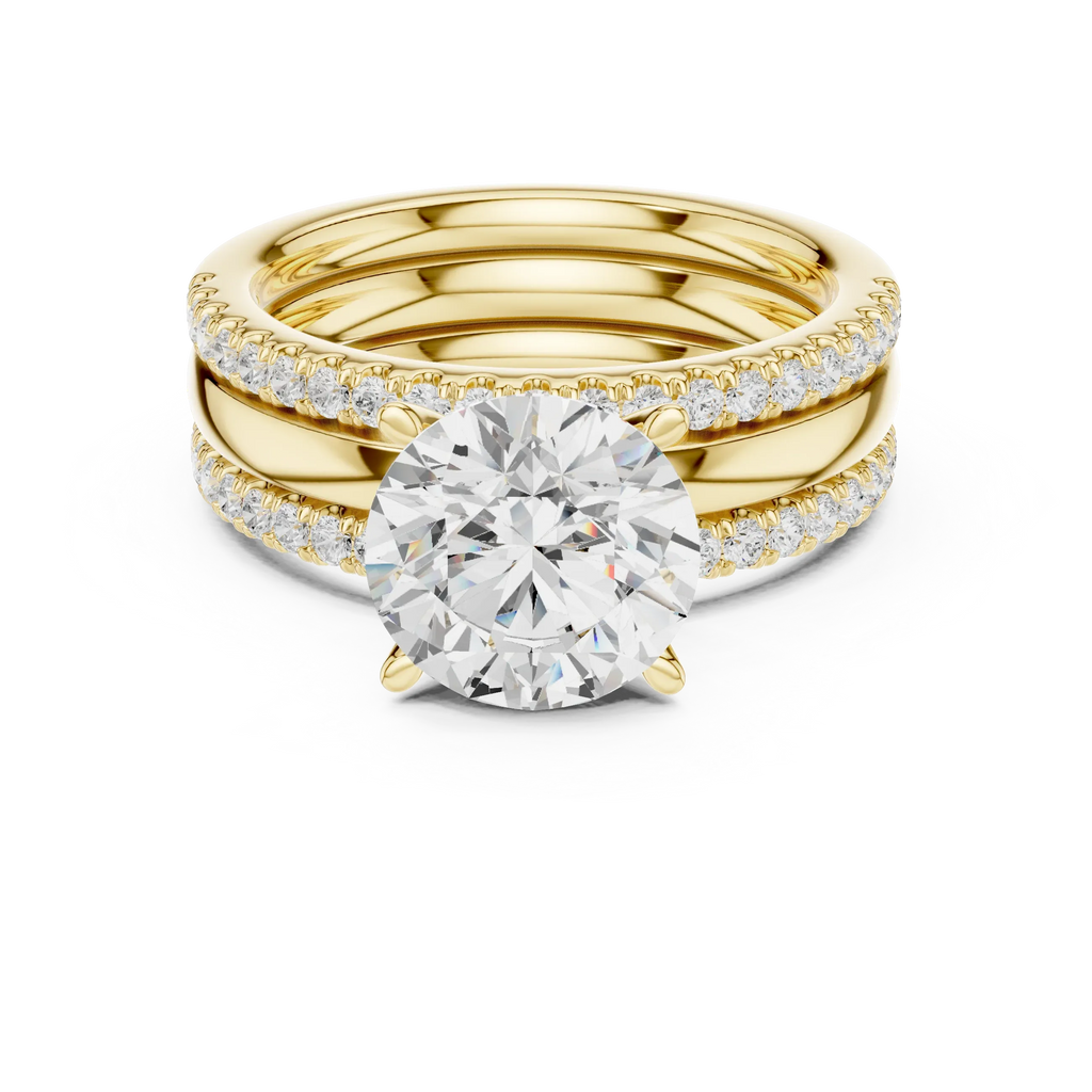 3.50 CT Round Cut Diamond Trio - Engagement Ring