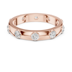 Modern Stackable Wedding Ring with Round Cut Diamonds 14K Yellow Gold