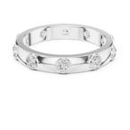 Modern Stackable Wedding Ring with Round Cut Diamonds 14K Yellow Gold