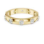 Modern Stackable Wedding Ring with Round Cut Diamonds 14K Yellow Gold
