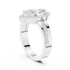 Marquise Moissanite Diamond Halo Ring 14K Rose Gold