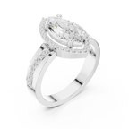Marquise Moissanite Diamond Halo Ring 14K Rose Gold