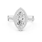 Marquise Moissanite Diamond Halo Ring 14K Rose Gold