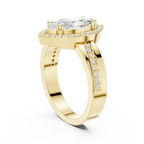 Marquise Moissanite Diamond Halo Ring 14K Rose Gold