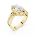 Marquise Moissanite Diamond Halo Ring 14K Rose Gold