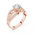 14K Rose Gold Round lab Grown Diamond Engagement Ring