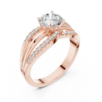 14K Rose Gold Round lab Grown Diamond Engagement Ring
