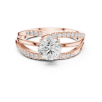 14K Rose Gold Round lab Grown Diamond Engagement Ring