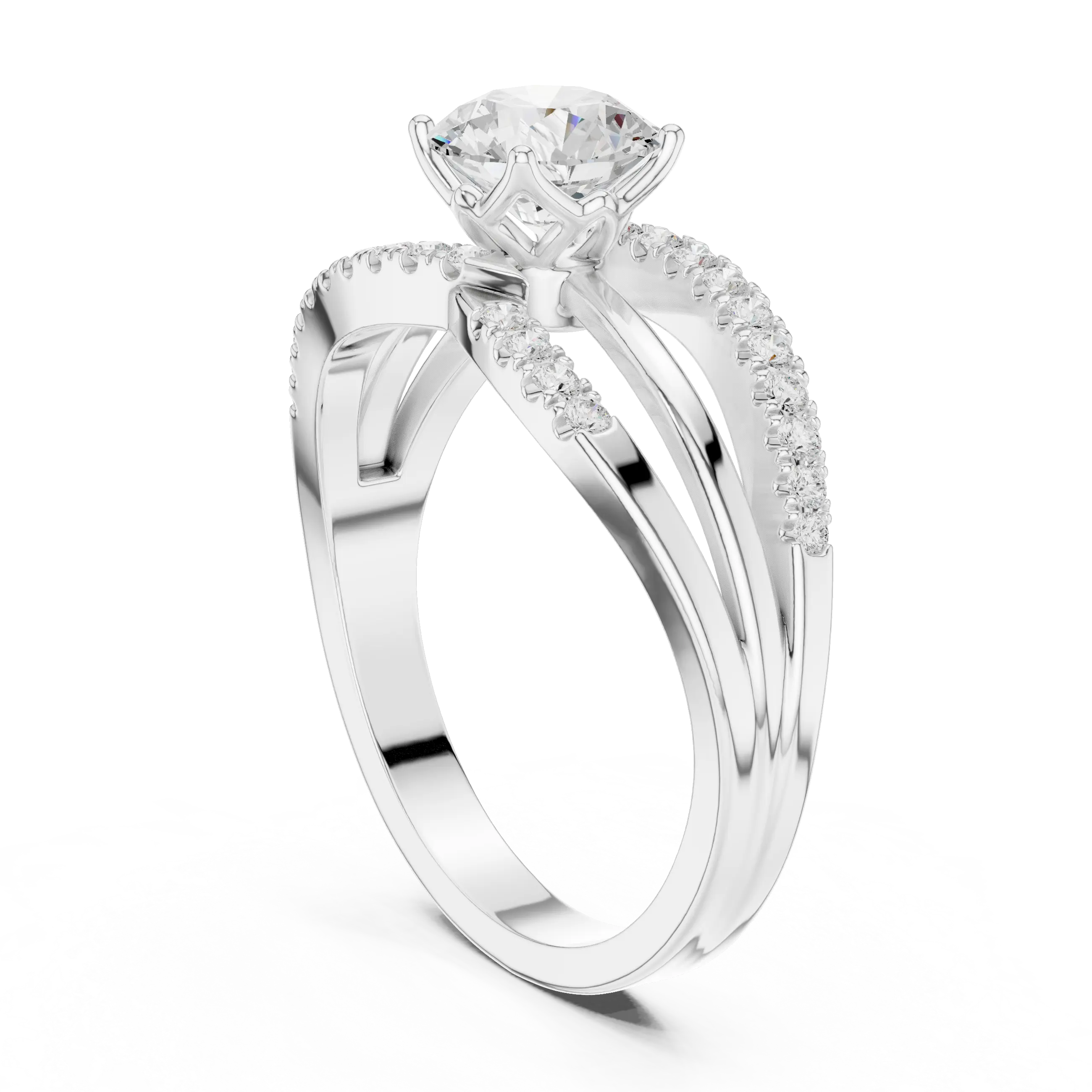 14K Rose Gold Round lab Grown Diamond Engagement Ring