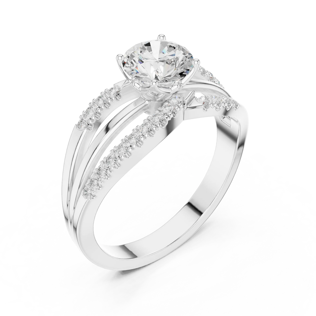 14K Rose Gold Round lab Grown Diamond Engagement Ring