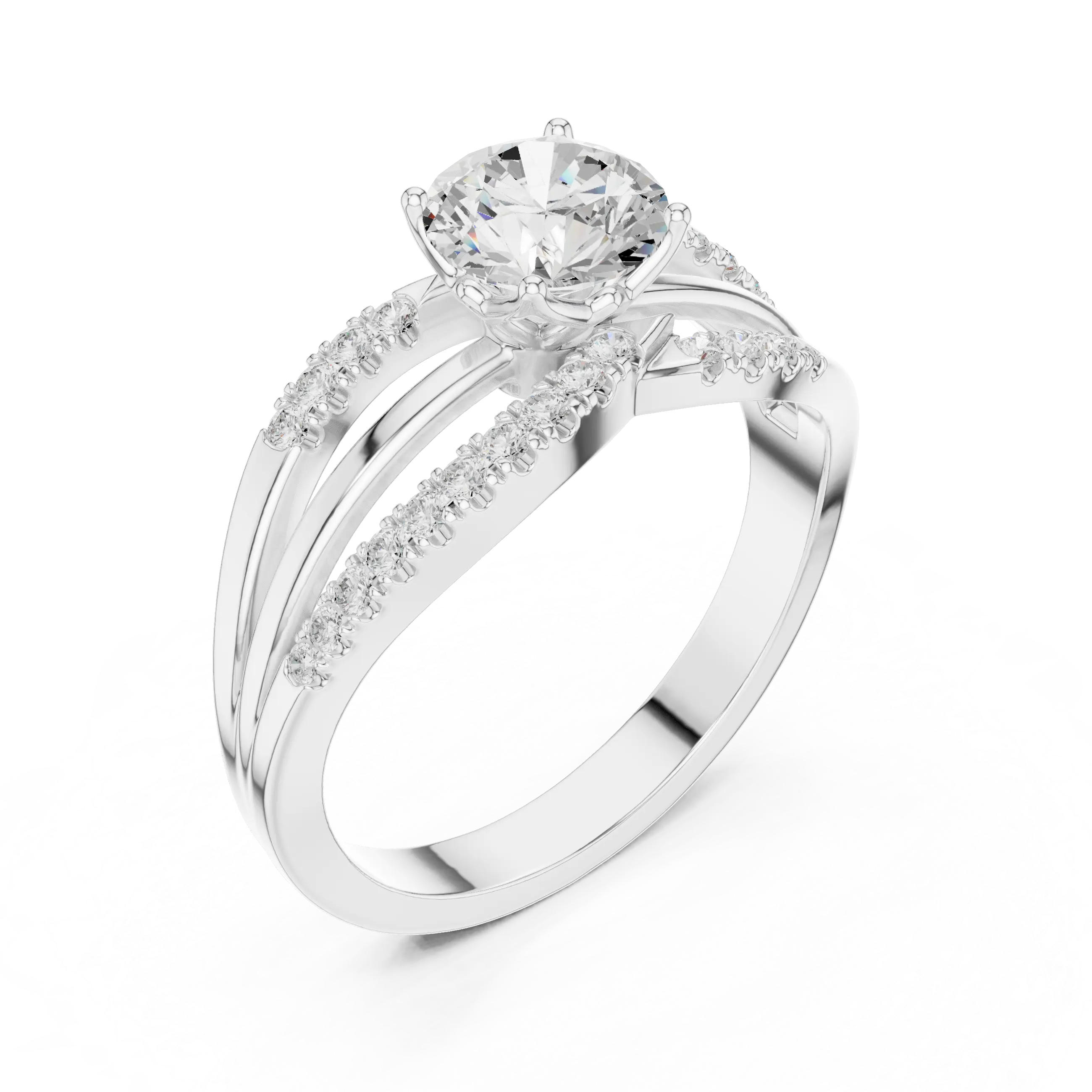 14K Rose Gold Round lab Grown Diamond Engagement Ring