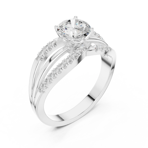 14K Rose Gold Round lab Grown Diamond Engagement Ring