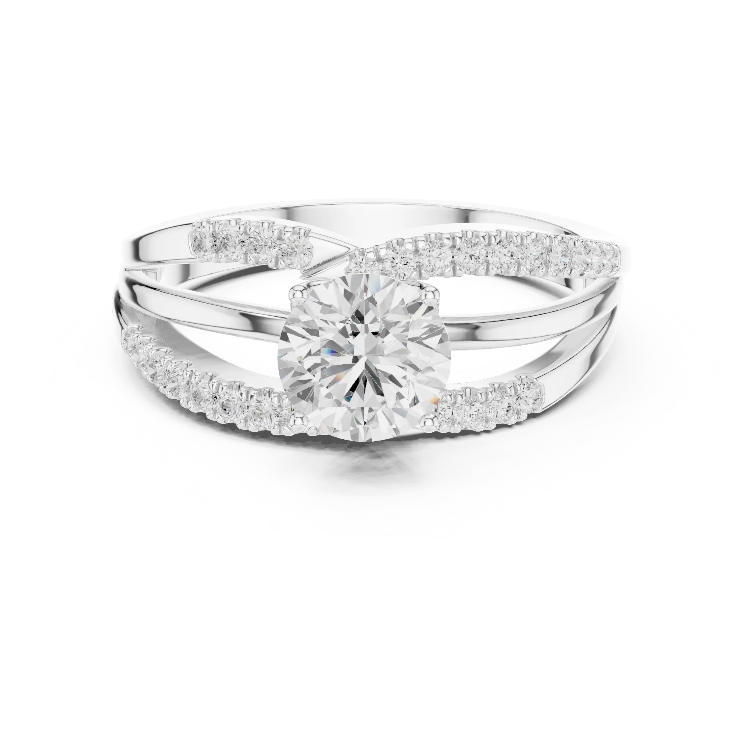 14K Rose Gold Round lab Grown Diamond Engagement Ring