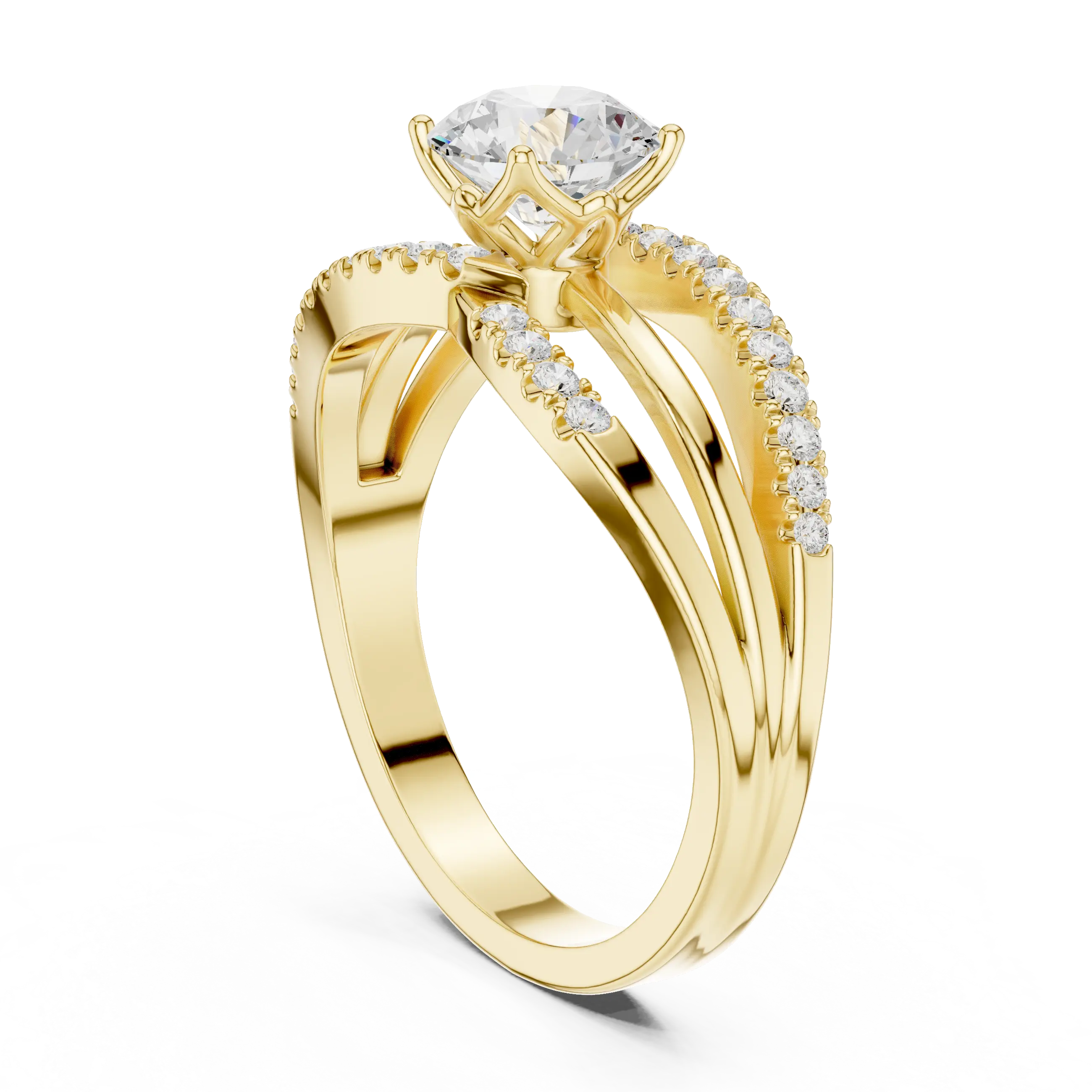 14K Rose Gold Round lab Grown Diamond Engagement Ring