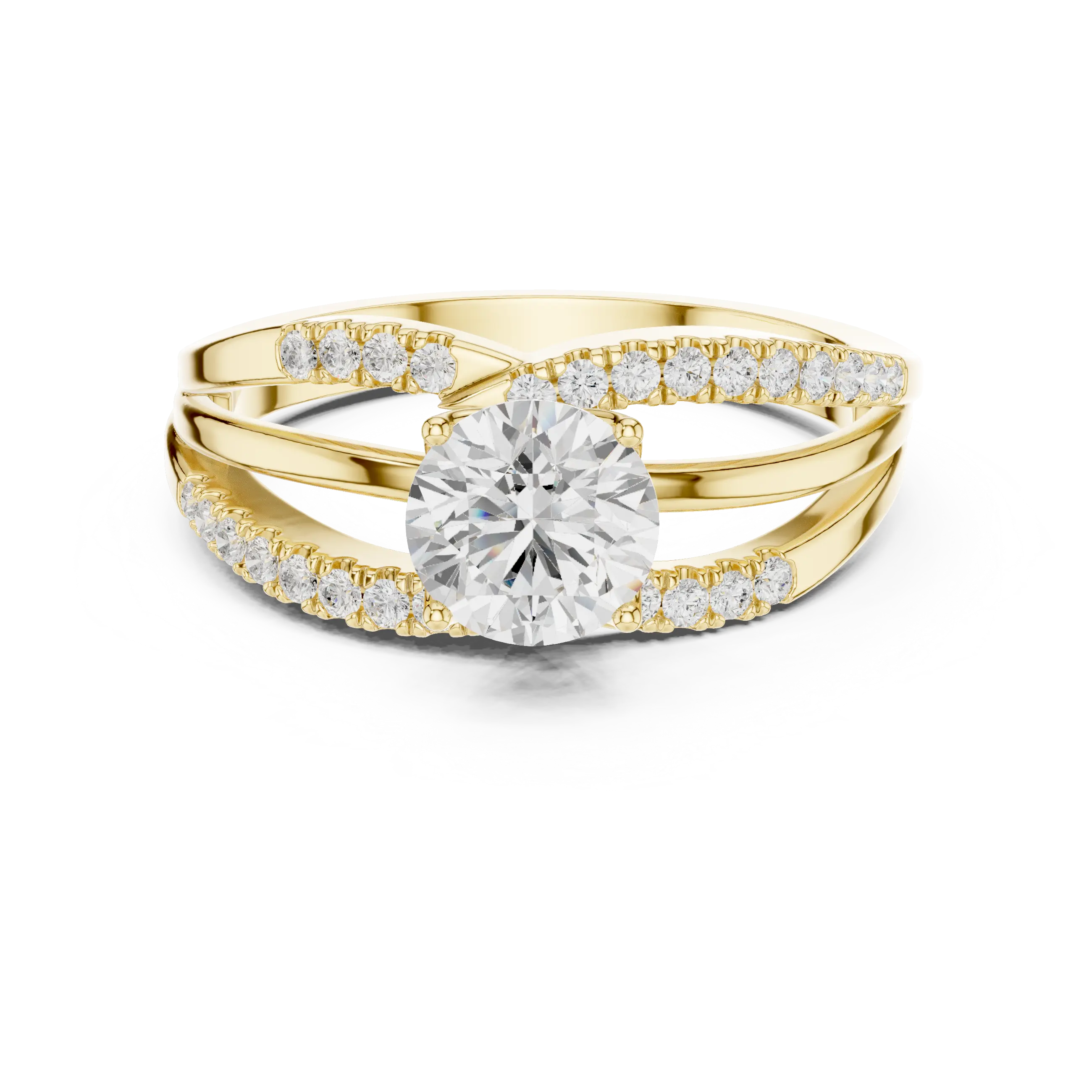 14K Rose Gold Round lab Grown Diamond Engagement Ring