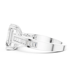 Emerald Cut Solitaire Engagement Ring with Baguette Channel Set Band in 14K Gold