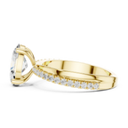 Oval Cut Engagement Ring with Pavé Diamond Accent Band in 10K White Gold