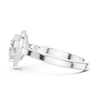 Heart Cut Halo Engagement Ring in 14K Rose Gold - Elegant Heart Shaped Solitaire Ring for Women
