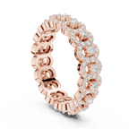 14K White Gold Moissanite Diamond Cluster Eternity Ring