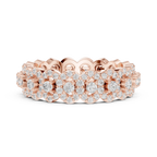 14K White Gold Moissanite Diamond Cluster Eternity Ring