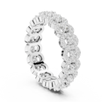 14K White Gold Moissanite Diamond Cluster Eternity Ring