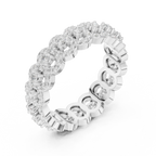 14K White Gold Moissanite Diamond Cluster Eternity Ring