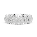 14K White Gold Moissanite Diamond Cluster Eternity Ring