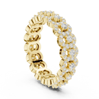 14K White Gold Moissanite Diamond Cluster Eternity Ring