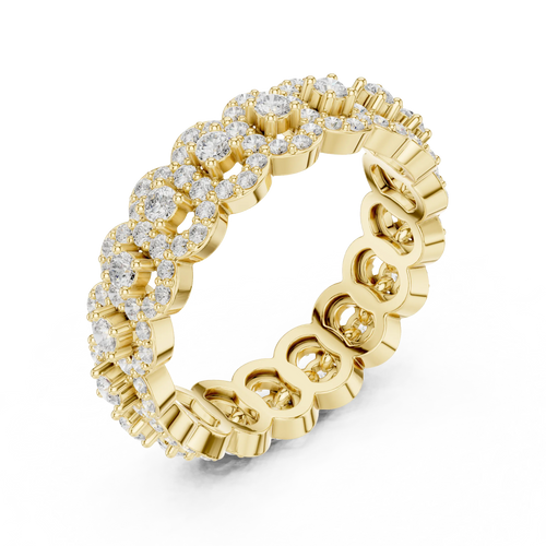 14K White Gold Moissanite Diamond Cluster Eternity Ring