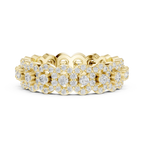 14K White Gold Moissanite Diamond Cluster Eternity Ring