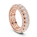 Triple Row Diamond Eternity Band in White Gold Lab Grown Diamond