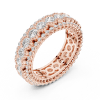Triple Row Diamond Eternity Band in White Gold Lab Grown Diamond