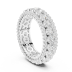 Triple Row Diamond Eternity Band in White Gold Lab Grown Diamond