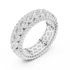 Triple Row Diamond Eternity Band in White Gold Lab Grown Diamond