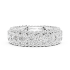 Triple Row Diamond Eternity Band in White Gold Lab Grown Diamond
