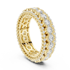 Triple Row Diamond Eternity Band in White Gold Lab Grown Diamond