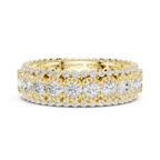 Triple Row Diamond Eternity Band in White Gold Lab Grown Diamond