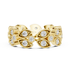 14K White Gold  Round Milgrain Eternity Ring Moissanite Diamond