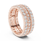 Iced Out Moissanite Diamond Eternity Ring 14K Rose Gold