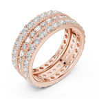 Iced Out Moissanite Diamond Eternity Ring 14K Rose Gold